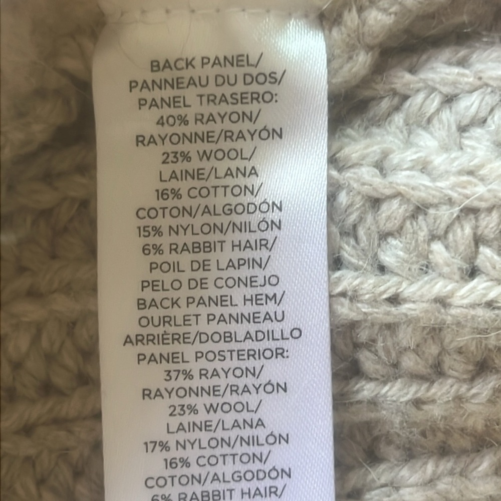 LOFT Women's Beige Shawl Collar Wool Bland Open Front Sweater Size S - Picture 6 of 8